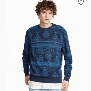 Coachella Mens H&M Geometric Pullover Sweatshirt